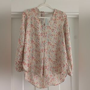 LC Lauren Conrad Pink Floral Blouse